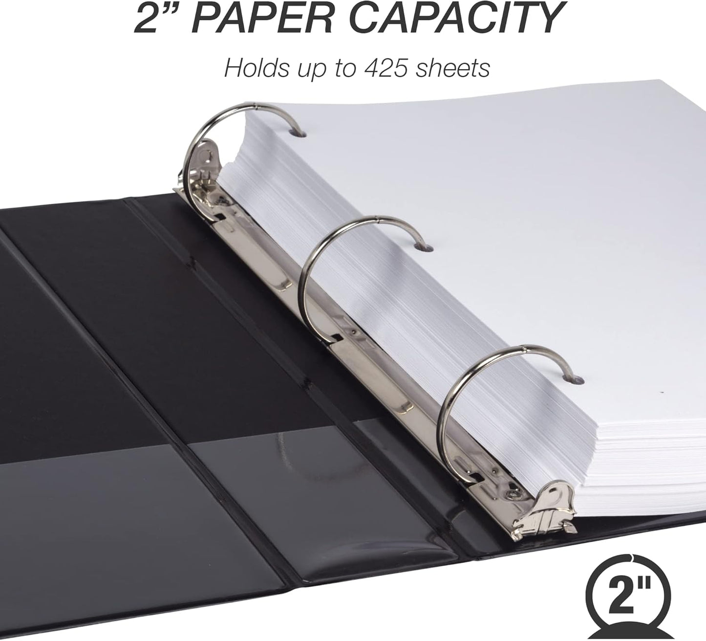 Samsill 1.5 Inch 3 Ring Binders, Economy Round Ring, Clear View Cover, 325 Sheet Capacity - for School, Home, Office - White, 4 Pack