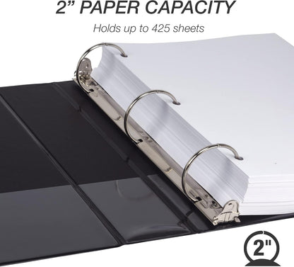 Samsill 1.5 Inch 3 Ring Binders, Economy Round Ring, Clear View Cover, 325 Sheet Capacity - for School, Home, Office - White, 4 Pack