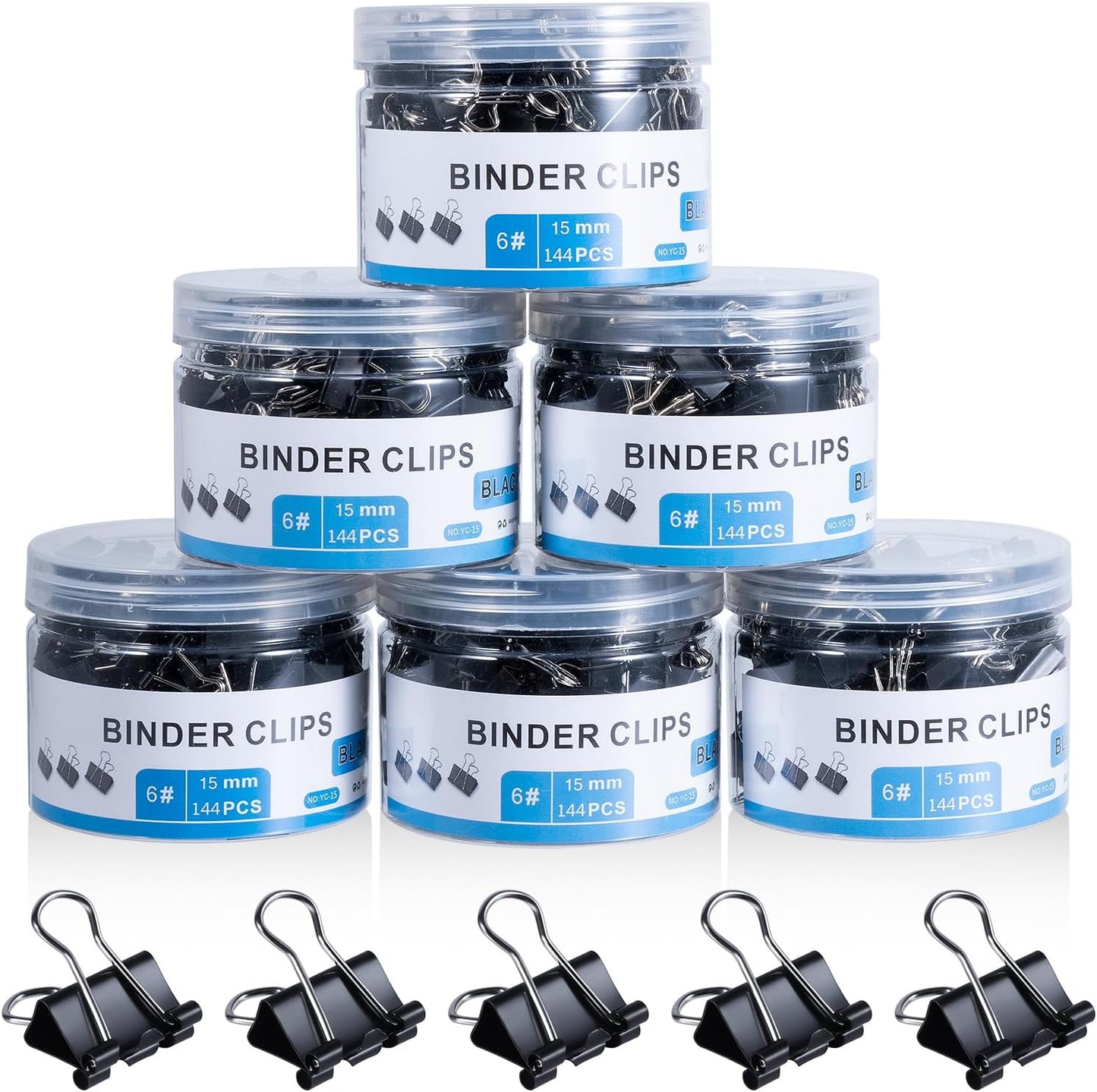208 PCS Binder Clips Paper Clamps Assorted Sizes, Metal Paper Binder Clip, Black Binding Paperwork Clamp Bulk, School Teachers Office Supplies