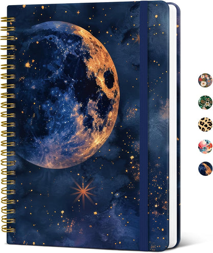 Taja Lined Spiral Journal Notebook for Women, A5 Cute College Ruled Hardcover Notebook for Work & Note Taking, Pretty Journal for Writing, 140 Pages, Flower Garden