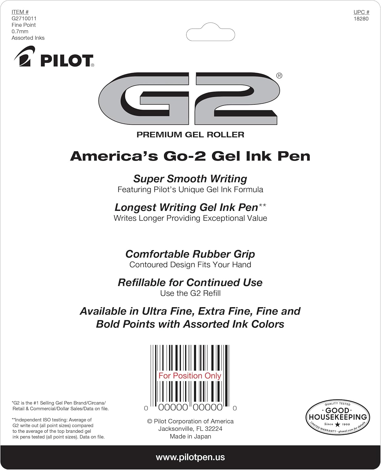 PILOT G2 Premium Refillable and Retractable Rolling Ball Gel Pens, 0.7mm Fine Point, Assorted Color Inks (New Rose Pink & Grape Inks), 10-Pack