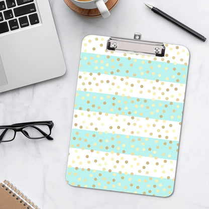 Hongri Plastic Cute Clipboard, Letter Size for Students, Teacher, Woman and Kids, Low Profile Clip, Decorative Pattern, Size 9 x 12.5 in, Dream Marble