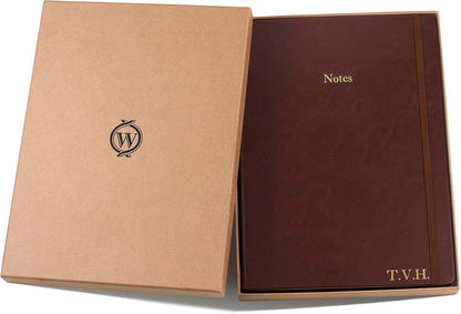 Wykeham's Executive Notebook – 8.5" x 12" – Customization Available (Personalized Black – Lined)