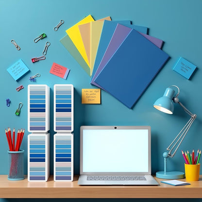 800 Pcs Blue Sticky Index Tabs, Page Markers Notes Tabs Writable and Repositionable Book Flags Tabs Strip Index Tabs Self-Stick Note Pads for Page Marking Classify File