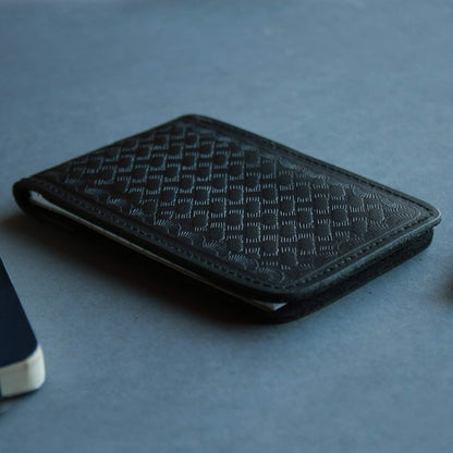Minimalist 3x5" Leather Memo Pad Cover Notepad Holder Police Gear, Smooth Black
