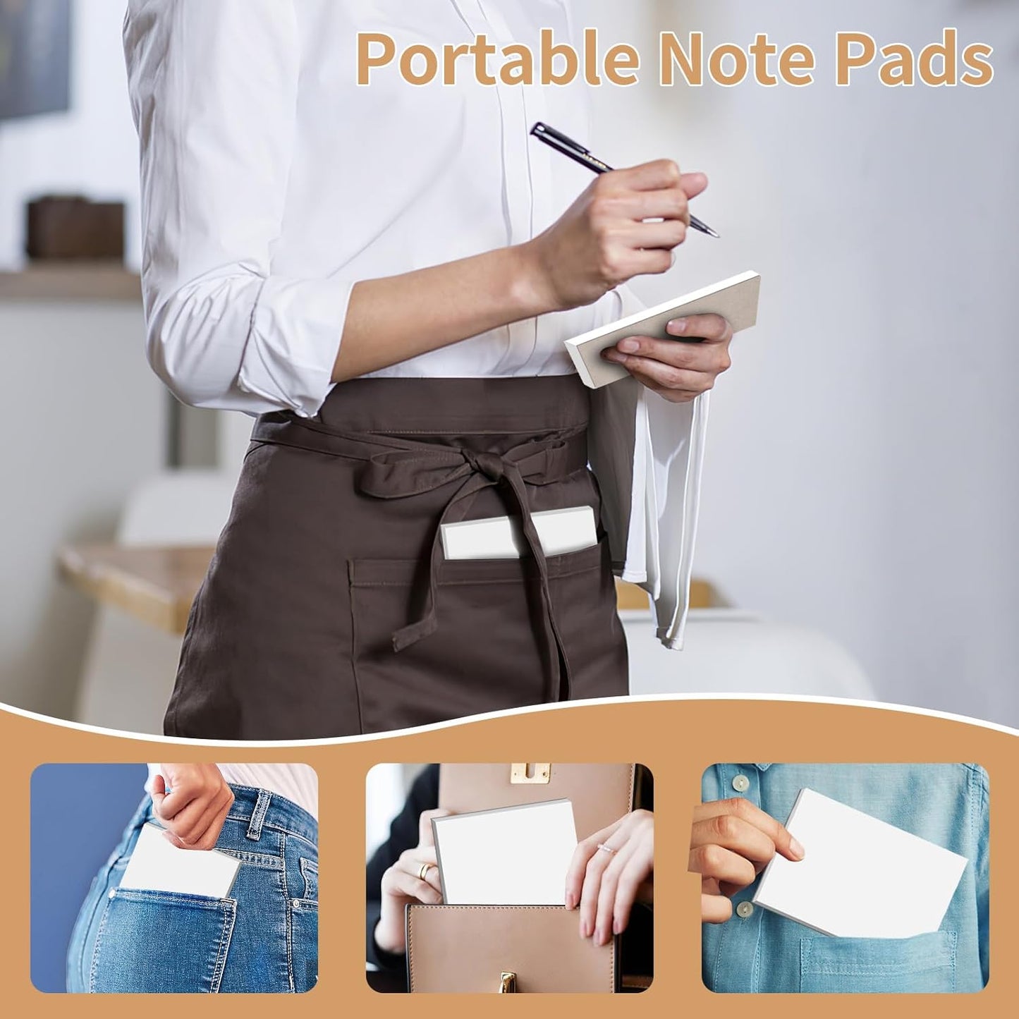 Note Pads 4x6 Inch, 6 Pack Blank Scratch Pads, 50 Sheets Per Memo Pad for Writing, White Pad of Paper Suit for Home, Office and School, Tear off Notepad, Small Server Notebook