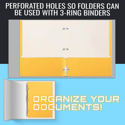 Better Office Products Two Pocket Portfolio Folders, 50-Pack, RED, Letter Size Paper Folders, 50 Pieces, Red