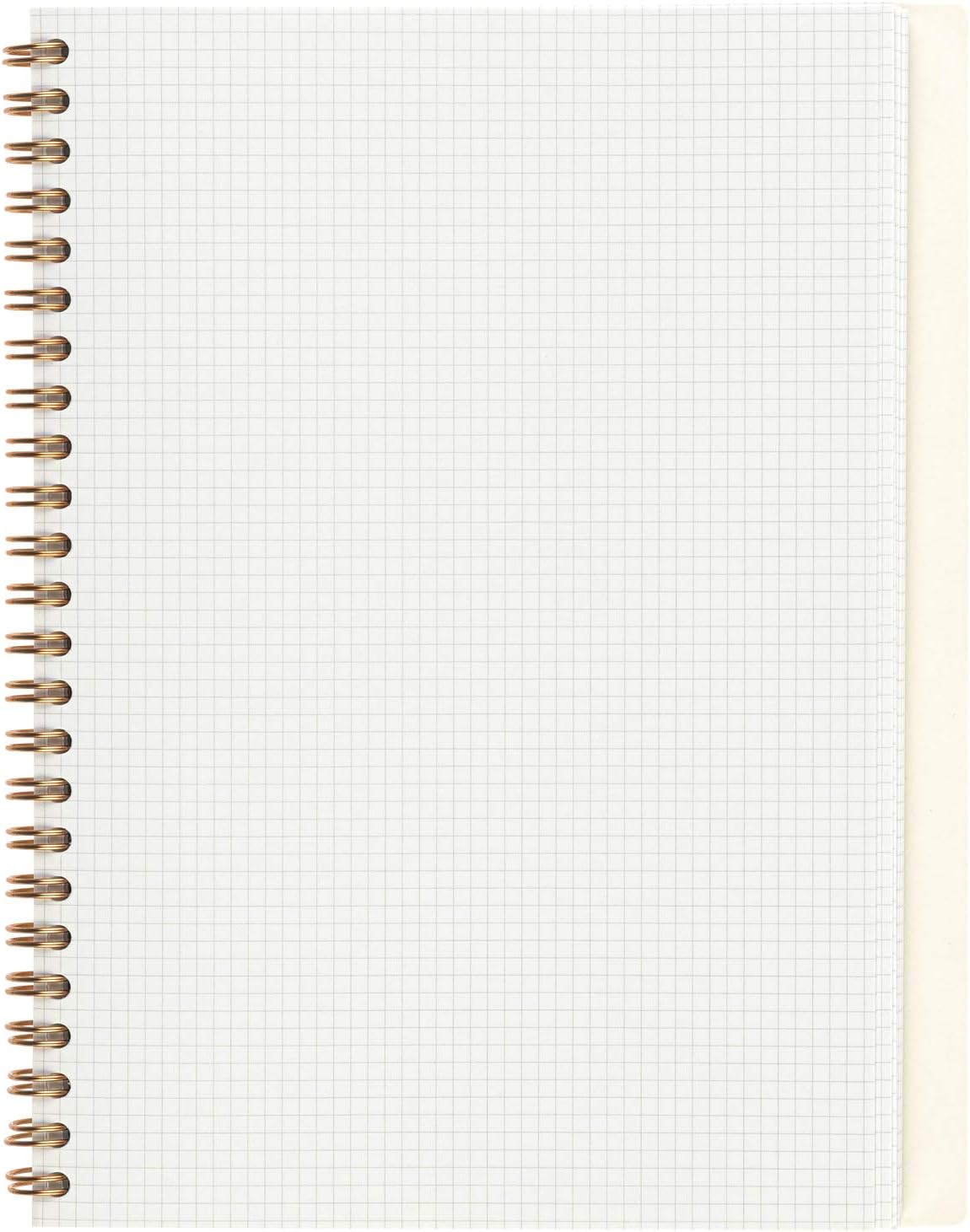 Maruman Septcouleur Grid Notebook- A5, 8.35" x 6.22", 100 Sheets / 200 Pages, 3mm Graph Paper Journal, Durable Rose Gold Wire-bound Spiral, Water Resistant Cover, Spicy Coral Pink, Made in Japan