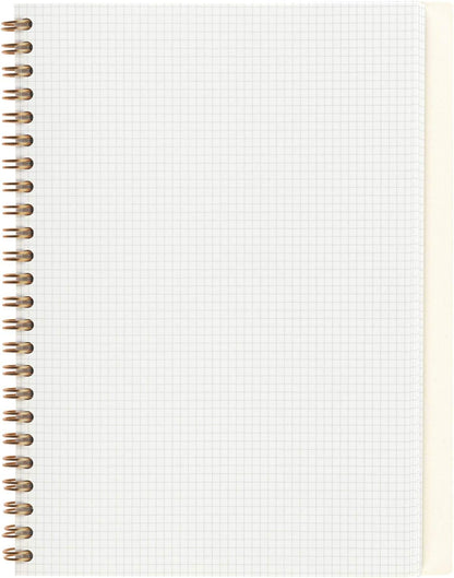 Maruman Septcouleur Grid Notebook- A5, 8.35" x 6.22", 100 Sheets / 200 Pages, 3mm Graph Paper Journal, Durable Rose Gold Wire-bound Spiral, Water Resistant Cover, Spicy Coral Pink, Made in Japan