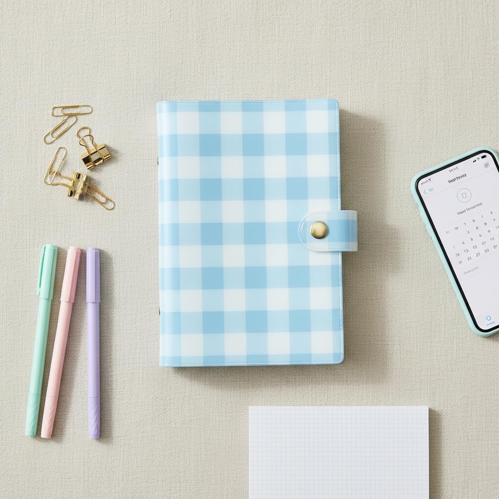 Pearhead Blue Matchbook Hardcover Journal, 6x8 College-Ruled Lined Notebook, 200 Pages, Trendy Writing Journal for Work, School & Everyday Notes