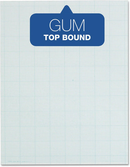 TOPS Cross-Section Pads, 8-1/2" x 11", Glue Top, Graph Rule (10 x 10), 50 Sheets (35101)