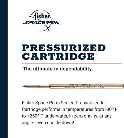 Fisher Space Pen Medium Point Pressurized Cartridge Refill, Silver Ink, 1 Pack