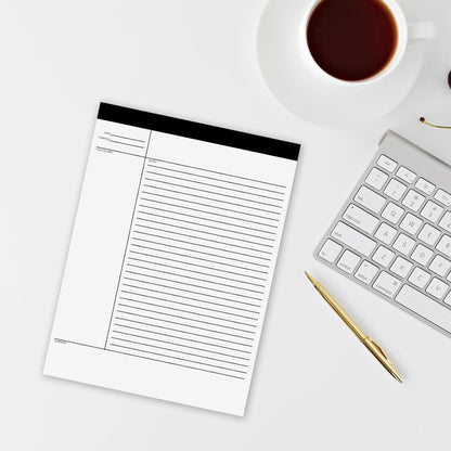 6 Pack Legal Pads 8.5" x 11" Note Pads with Date on Top, 50 Sheets Lined Paper Writing Pads, Narrow Ruled White Notepad Notebook for Office Business School College Supplies