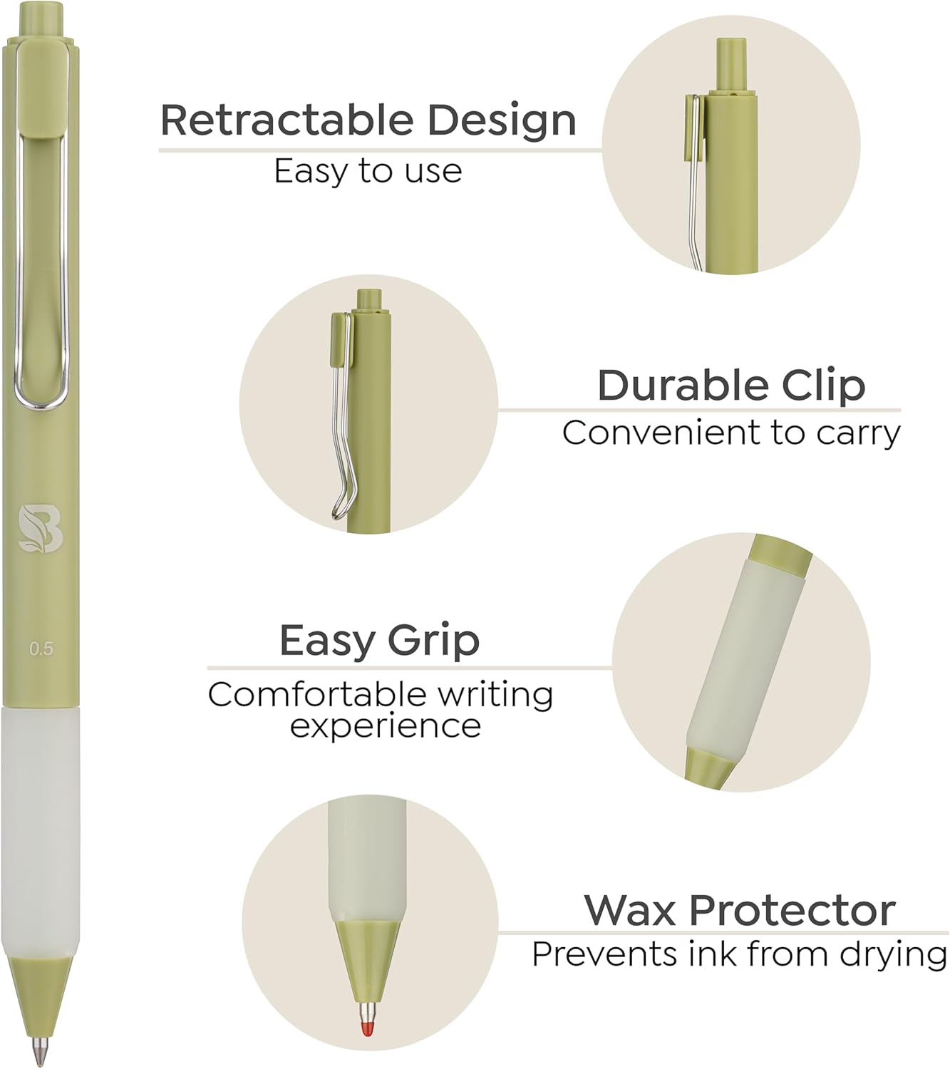 BLIEVE - Aesthetic Highlighters and Gel Pens With Soft Ink and Chisel Tip, Bible Highlighters and Pens No Bleed, Dry Fast Easy to Hold, for Bible Journaling Planner School Supplies (MORANDI)