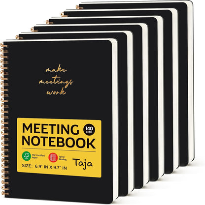 Meeting Notebook for Work Organization - Work notebook with action items, Meeting Minutes Planner Notebook, Perfect Office Supplies for Men & Women - Pink