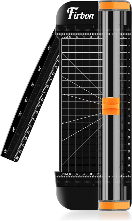 Firbon Morandi A5 Paper Cutter, Straight Small Paper Trimmer with Side Ruler for Scrapbooking Craft, Paper, Coupon, Label, Cardstock