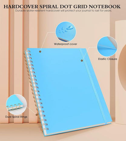 Spiral Notebook Journal 8.5” x 11”, A4 Large Pink Notebooks for Women Men, College Ruled Lined Journal, 100 GSM Paper, Plastic Hardcover Spiral Bound Journals for Work School Note Taking Business