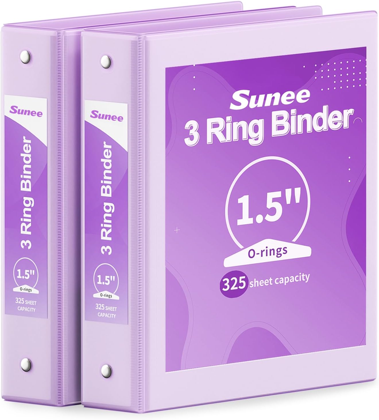 SUNEE 3 Ring Binder 3 Inch 2 Pack, Clear View Binder Three Ring PVC-Free (Fit 8.5x11 Inches) for School or Office Supplies, Pink