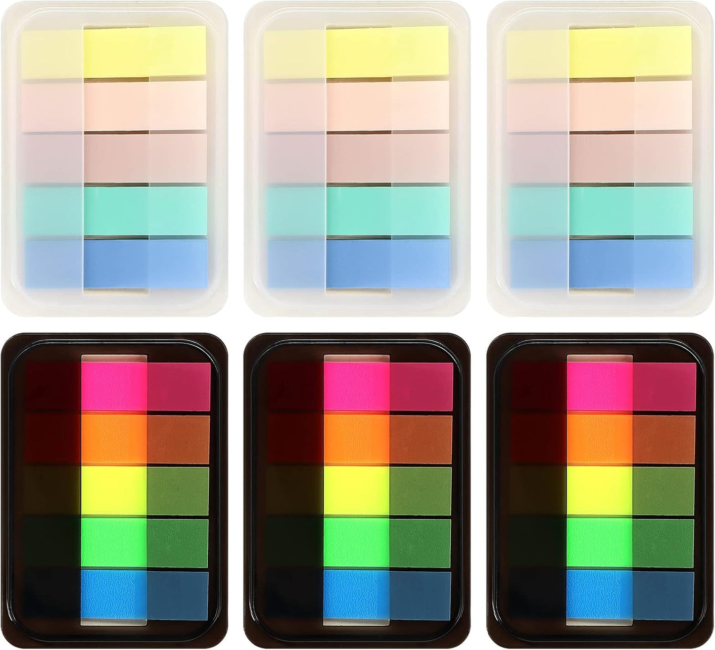 600 Pieces Sticky Index Tabs Page Flags, ALOTCHE Transparent Sticky Notes with Box Book Sticky Tabs for Annotating Books Page Marks Bookmarks Classify File