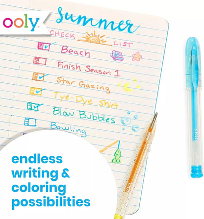 Ooly Scented Yummy Yummy Glitter Gel Pens Set of 12-1.00mm NIB Scented Glitter Pens for Kids and Adults, Art and Stationery Supplies
