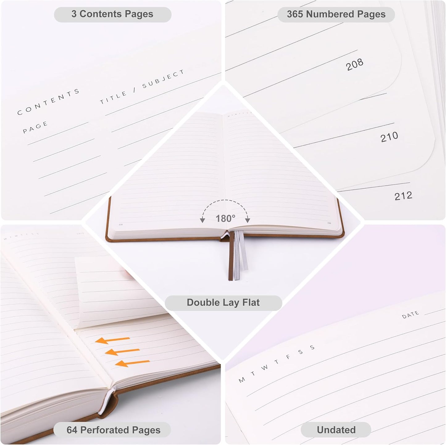 &And Per Se Lined Journal Notebook, 160 Pages, A5 5.7 x 8 inches College Ruled Thick Paper Notebook Journals for Writing, Hardcover Notebooks for Women Men Office School (1 Pack, Green) - Colors B