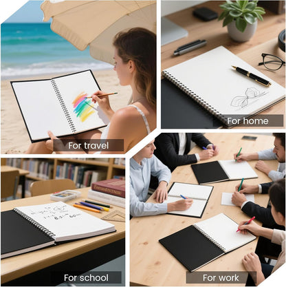 Large Lined Notebook Spiral Notebook 8.5" x 11"-4 Pack LINED Notebook 7mm Ruled Hardcover Notebook 120 Pages 100 GSM Thick Paper Notebook Hardcover Journal for School, Office,Study and Notes