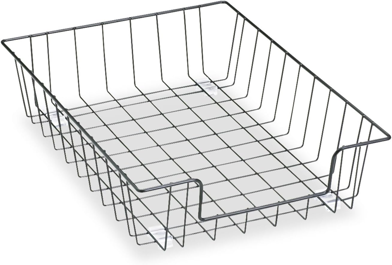 Fellowes Workstation 3" Letter Desk Tray Organizer, Wire, Black (60112)