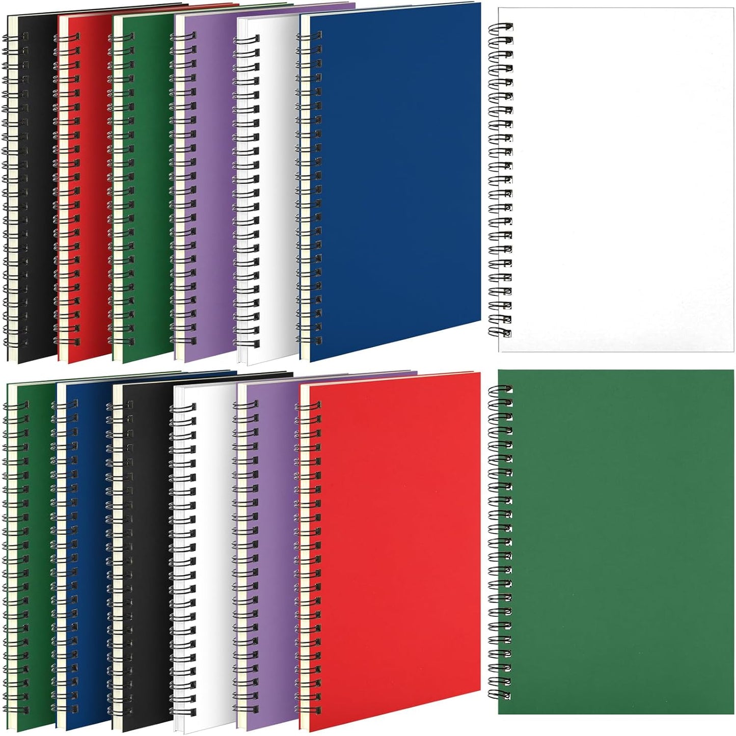 Leelosp 12 Pack Small Spiral Notebook Lined Spiral Journal College Ruled Notebook Wire Bound Kraft Cover, 120 Pages for Work (Multicolor,5.5 x 8.3 Inch)