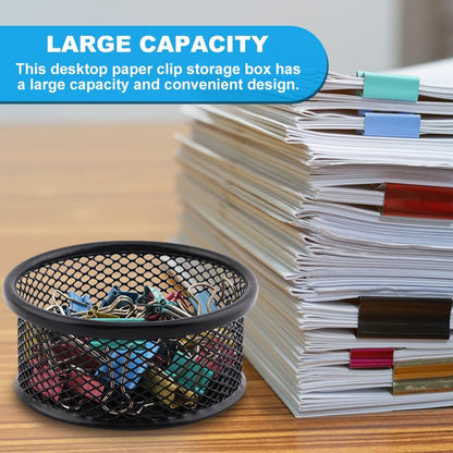 2 Pack Mesh Paper Clip Holder,Paperclip Holders for Desk Binder Wire Mesh Bowls,Magnetic Paper Clip Holder for Desk,Paper Clip Dispenser,Paper Clip Organizer Office ﻿