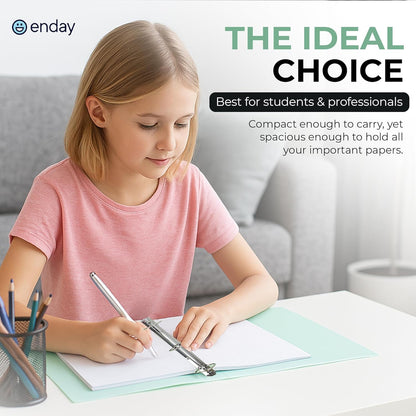 Enday 3 Ring Binder 1 inch (4 Pack) Pastel Flexible Binders Round Ring with Pocket, Holds 175 Sheets, for Home and School Supplies in Blue, Purple, Pink and Green – by Enday