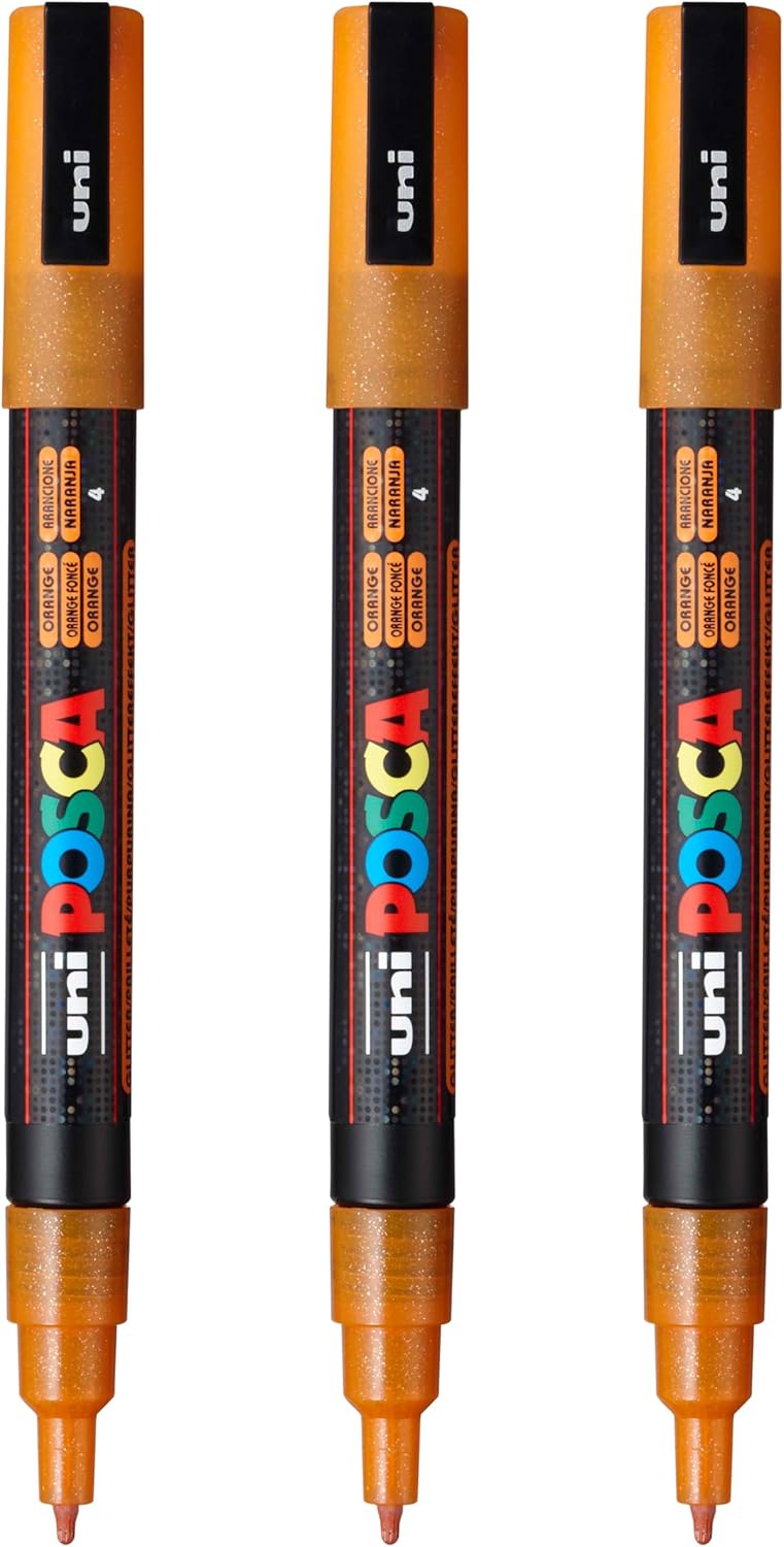 posca PC-3M Water-Based Paint Markers, Reversible Fine Tip (0.9-1.3mm), Pink, 3 Count