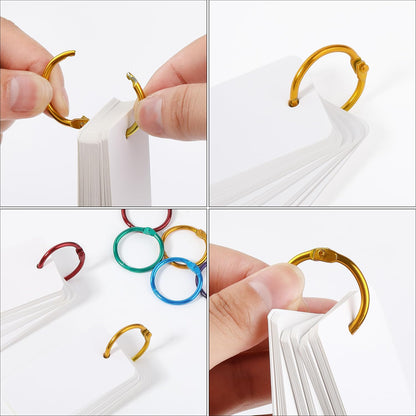 Mr. Pen- Loose Leaf Binder Book Rings, 5 Assorted Sizes (0.6", 1", 1.2", 1.5",2"), 36 Pack, Metal Binder Rings for Index Cards, Keychains, School, Home, Office, Silver