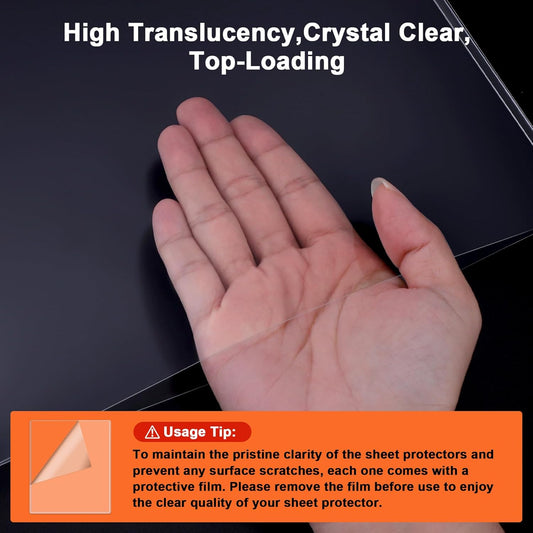 Ndsox 5 Pack 8.5" x 11" Rigid Print Protectors Clear Hard Plastic Sheet Protectors Top Loading for Birth Certificates, Documents, Posters, Photos, Meuns, Heavy Duty No-Hole Plastic Document Sleeves