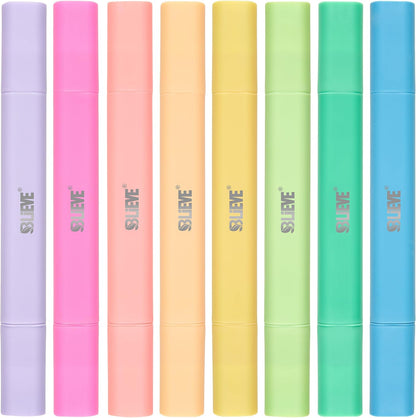 BLIEVE Aesthetic Cute Highlighters No Bleed Through, Dual Tip 8 Pack, Pastel Colors For Bible & Journaling