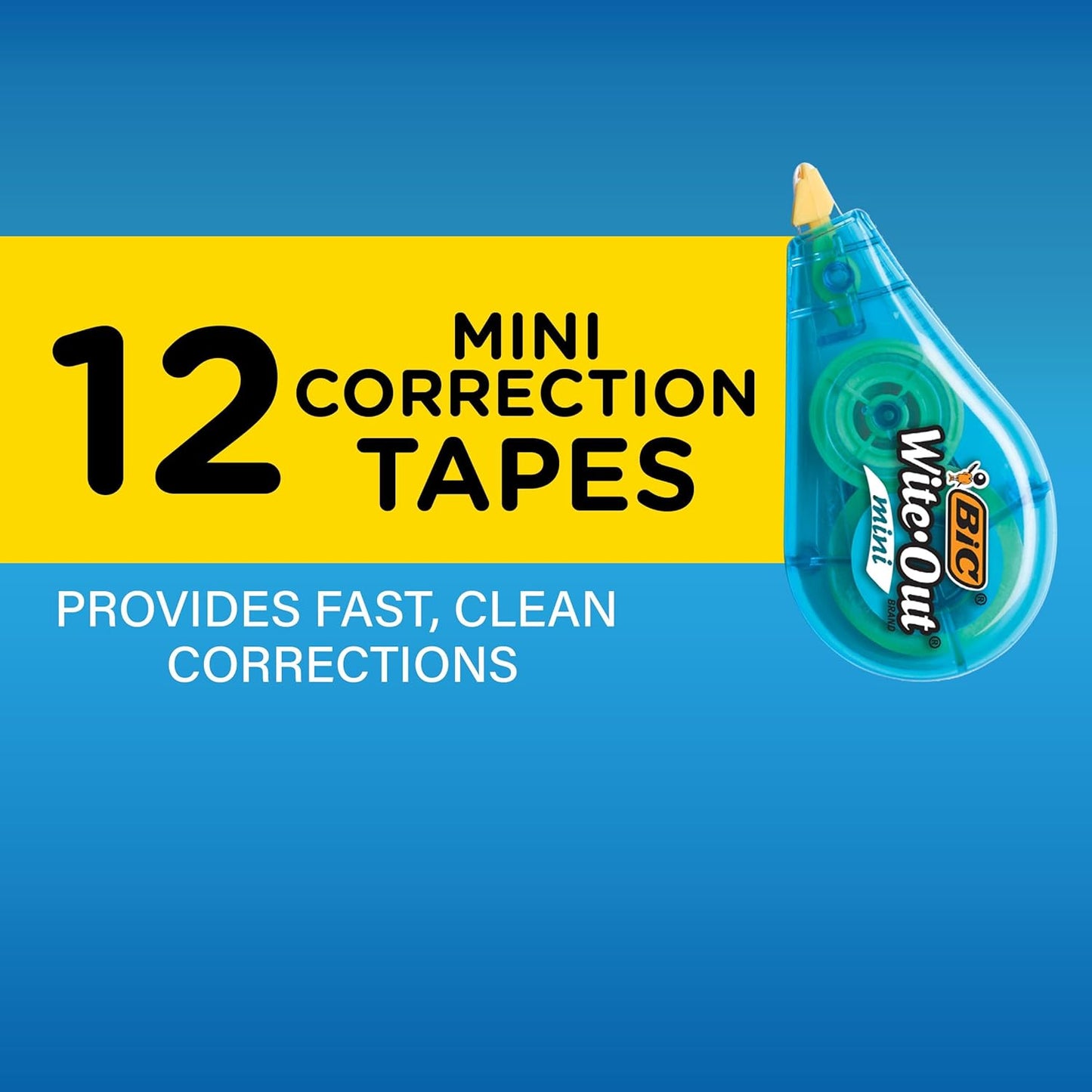 BIC Wite-Out Brand Exact Liner Correction Tape, 19.6 Feet, White, Fast, Clean and Easy to Use Tear-Resistant Tape, 4-Count