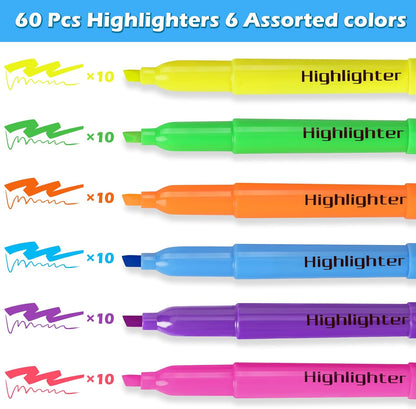 YEGEER Highlighters Bulk, Chisel Tip Dry-Quickly Highlighter Markers, 60 Count-Yellow Highlighters Pack for Adult Kids, Teachers Supplies for School, Classroom Must Have