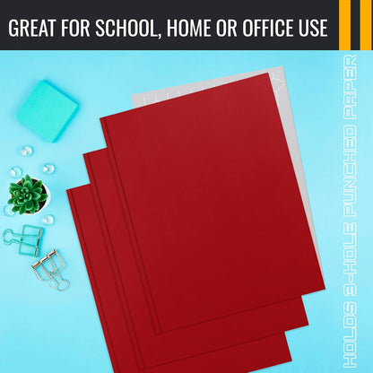 Better Office Products Blue Paper 2 Pocket Folders with Prongs, 50 Pack, Matte Texture, Letter Size Paper Folders, 50 Pack, with 3 Metal Prong Fastener Clips, Blue