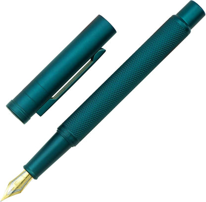 Hongdian Matte Black Forest Rollerball Pen with Schmidt Black Ink Refill, Classic Design with Metal Case for Business Signature