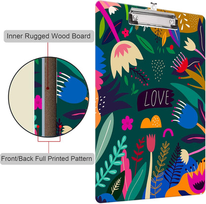 Fashion Clipboard, A4 Letter Size Wooden Decorative Clipboards for Teacher, Nurse, Doctor,Student and Kids, Cute Design for Standard Size 12.2" x 8.9" (C-Pink Purple Marble)