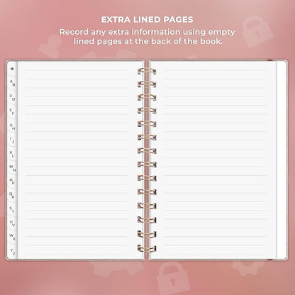 Clever Fox Password Book Spiral – Internet Address & Password Organizer with Laminated Alphabetical Tabs – Password Keeper Journal – Hardcover, Medium Size, 6.1x7.7” (Mystic Blue)