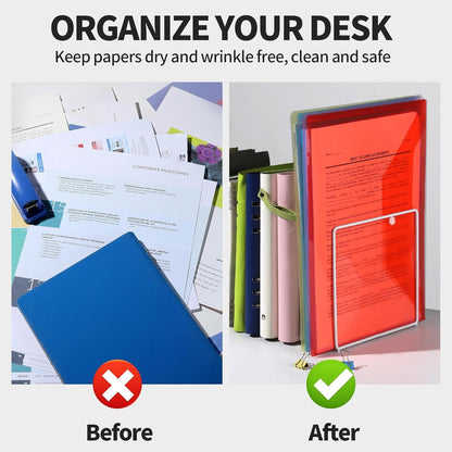 LEOBRO File Folders, 24 PCS Plastic Folders for Documents, A4 Plastic Envelopes with Snap Closure, Letter Size Clear Envelopes Folders, Reusable File Bags, Document Holder