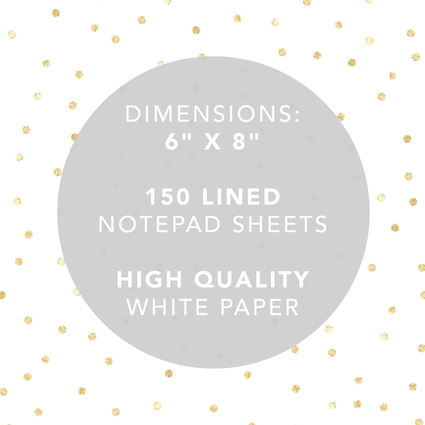 Graphique Large Notepad, Brush Strokes – 6" x 8", Cute Notepad with 150 Tear-Off Sheets, Features the Word “Notes” on Every Page – Perfect for Note Taking, List Making, and More