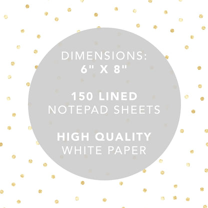 Graphique Large Notepad, Brush Strokes – 6" x 8", Cute Notepad with 150 Tear-Off Sheets, Features the Word “Notes” on Every Page – Perfect for Note Taking, List Making, and More