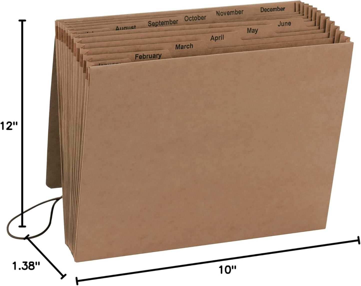 Smead Expanding File with Flap and Cord Closure, 12 Pockets, Monthly (Jan-Dec), Letter Size, Kraft (70186) (Pack of 1)