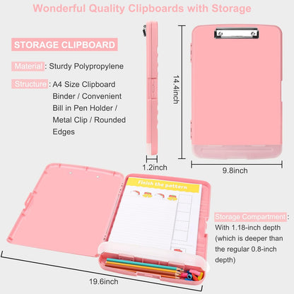 SFLHHDM Purple Clipboard, Clip Boards 8.5x11, Teacher Clipboards with Storage, Plastic Clipboard with Pen Holder, Clipboards Storage for Women Teachers Work, School & Office Supplies