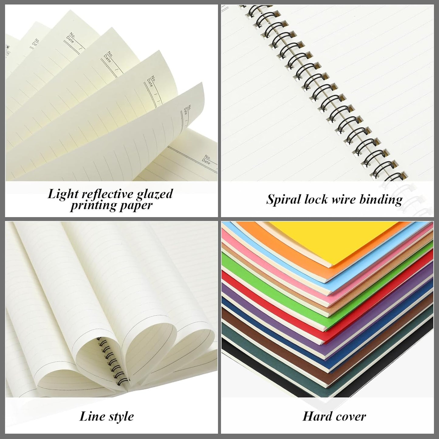 Leelosp 12 Pack Small Spiral Notebook Lined Spiral Journal College Ruled Notebook Wire Bound Kraft Cover, 120 Pages for Work (Multicolor,5.5 x 8.3 Inch)