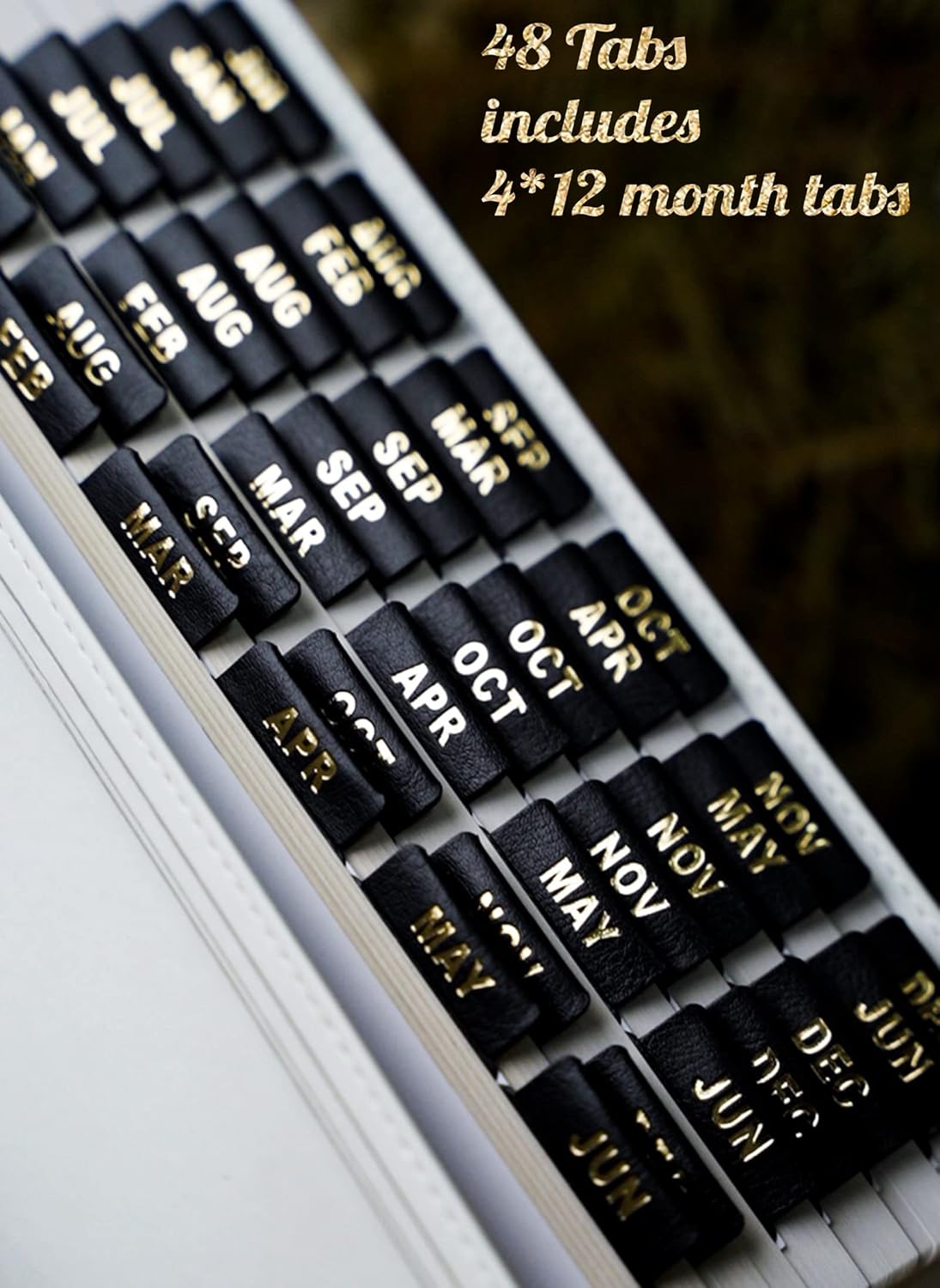 UPAFEXXI-Laminated Planner Monthly Tabs(72 Stickers in Total,24 month,24 Subject,24 Blank) Calendar Monthly Label Stickers for Planners, Subject Label Adhesive Tabs for Folders, Pages(Floral)
