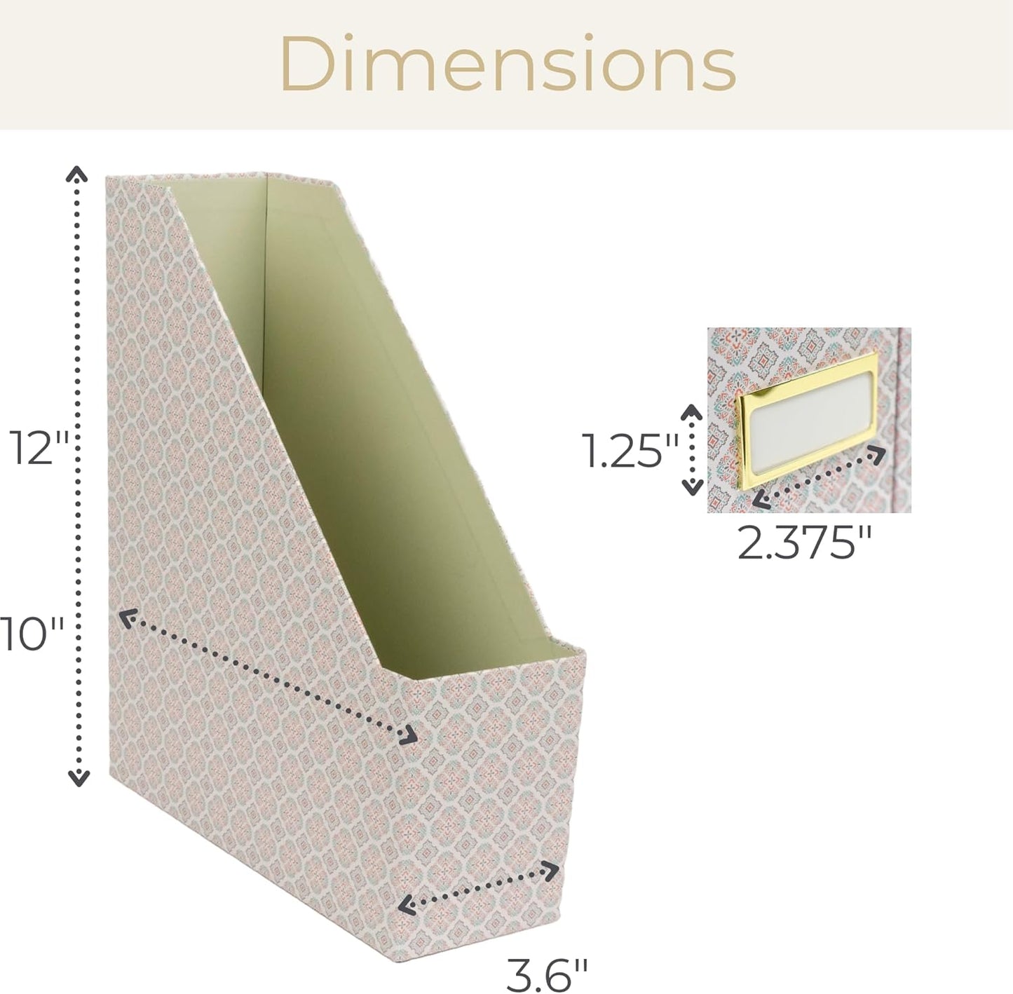 BLU MONACO | Cardboard Magazine File Holder Set of 4 | Vertical Magazine File Holder for Desk and Shelves | Standing File Holder for Classroom School Paper Storage
