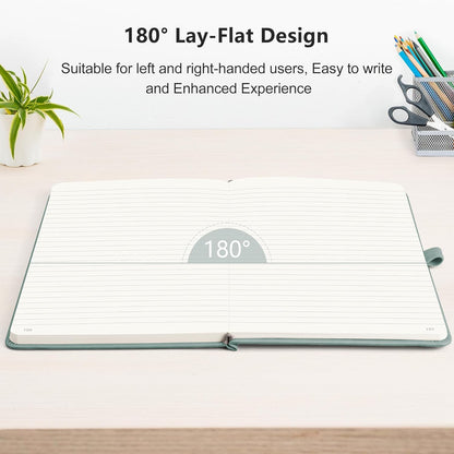 RETTACY Graph Grid Paper Notebook, 192 Pages, A5 Medium Size (5.7'' x 8.3''), 5 Squares per Inch, Leather Hardcover, 100 GSM Thick Paper, for School, Students, Math, Engineering (Brown)