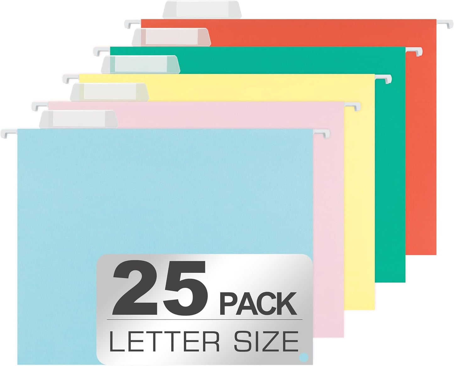 25 Packs Hanging File Folders,Cherry Pink Hanging File Folders Letter Size,Hanging Folders with 1/5-cut Tabs,Hanging Folders for Filing Cabinets, File Organizer Folder for Office,School,Home
